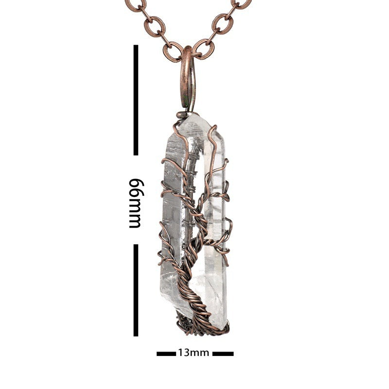 Natural Crystal Copper Wire Necklace For Women And Men