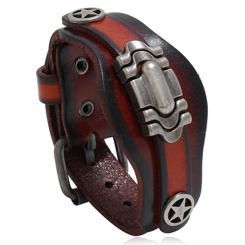 Simple Multi-Layered Leather Bracelet