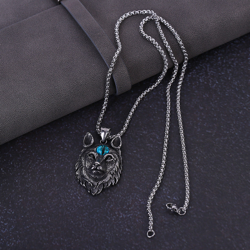Titanium Steel Bear/Wolf Pendant Necklace