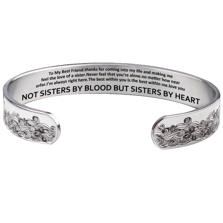 "Like a Sister" - 10mm Stainless Steel Bracelet