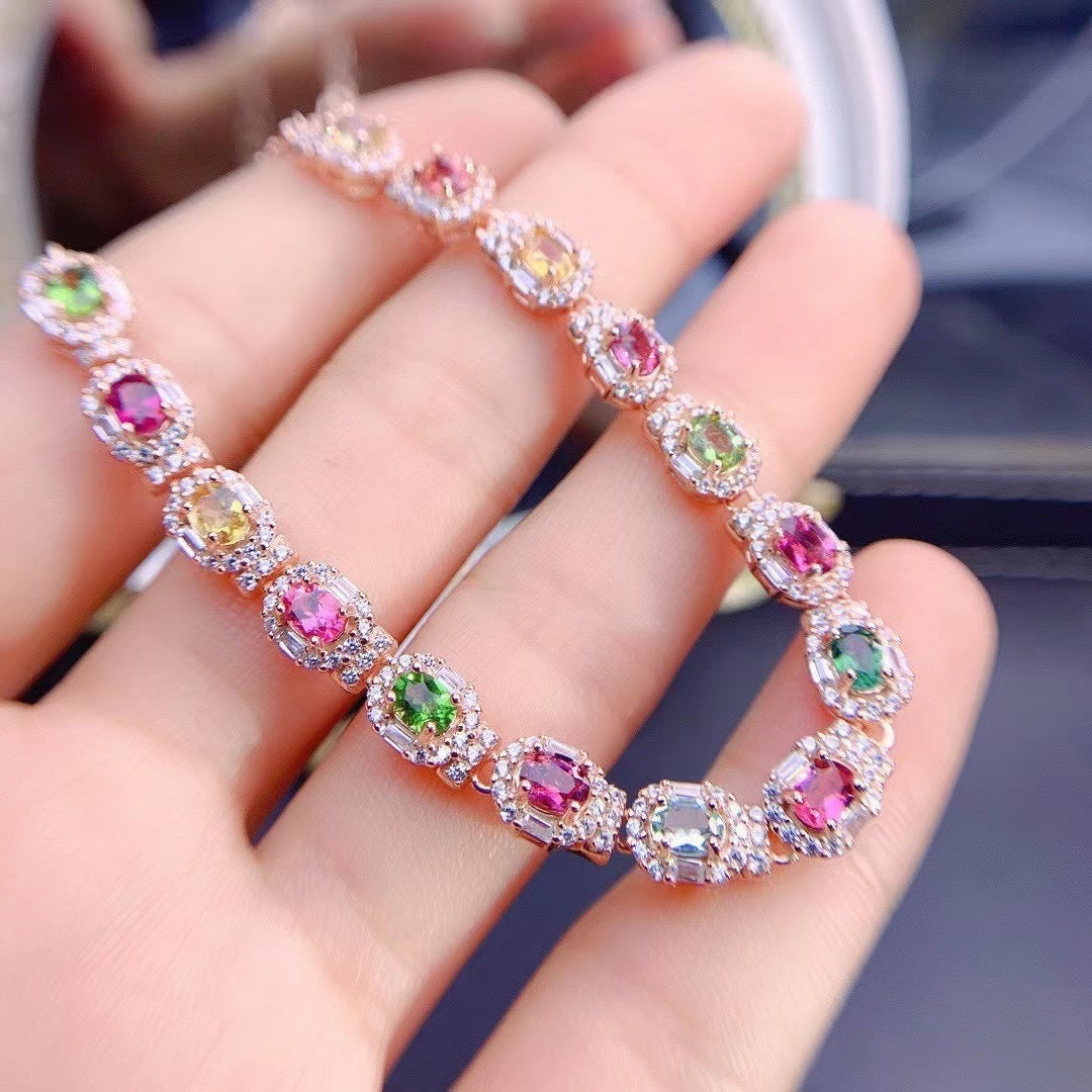 "Multitalented" - Inlaid Tourmaline Bracelet