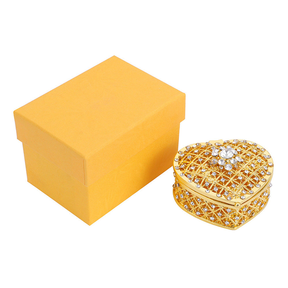 Crafted Metal Heart-shaped Jewelry Box