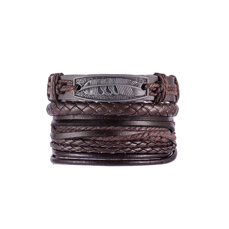 Hand-woven Multi-Layered Leather Bracelet