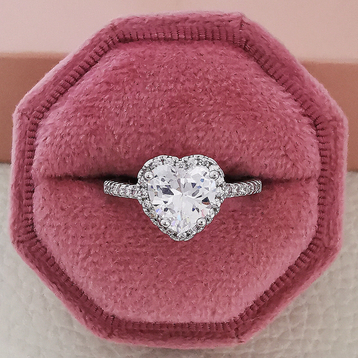 Multicolored Cubic Zirconia Charm Rings