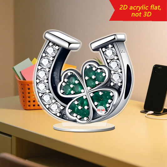 2D Acrylic Clover Horseshoe Figurine