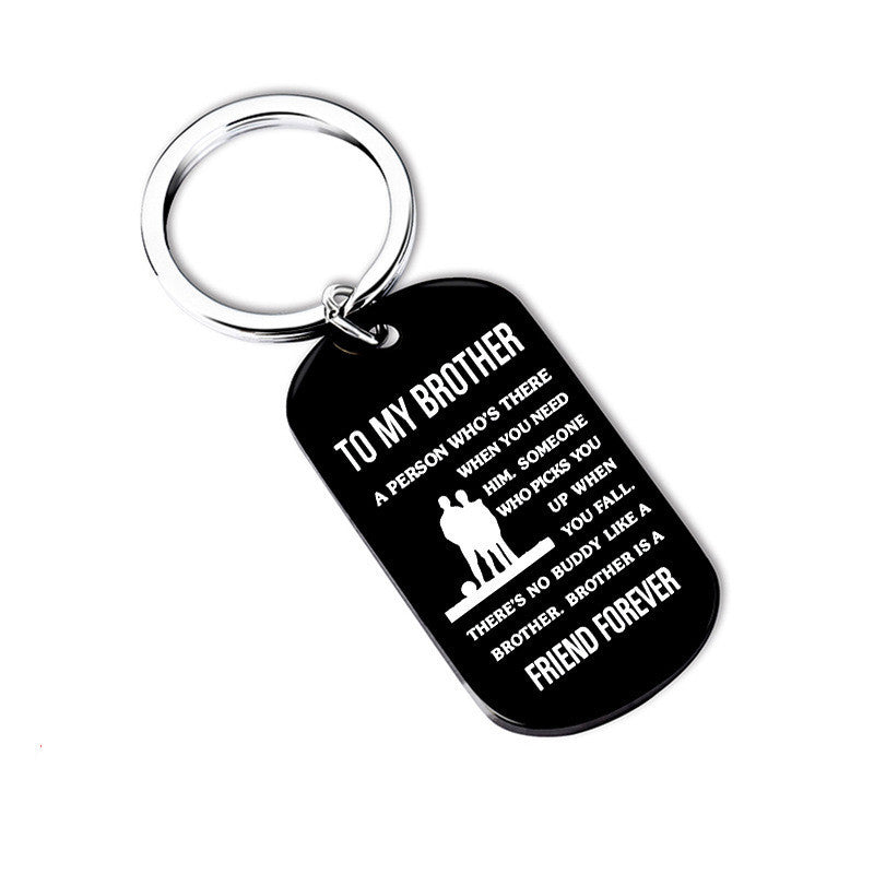 "To My Brother" - Stainless Steel Military Keychain and Necklace