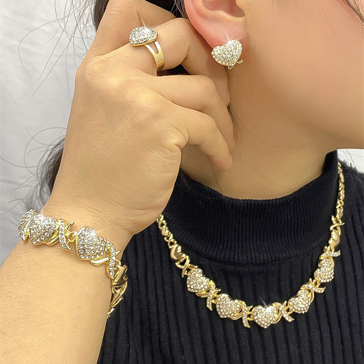 "Golden Hearted" -  18K Gold Heart-shaped Jewelry Set