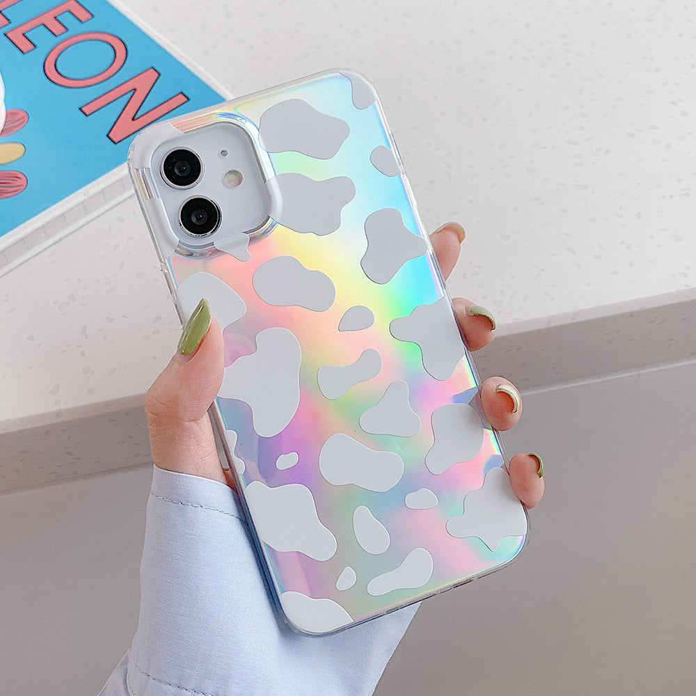 Double-sided Laminating Laser Zebra Print and Leopard Print Phone Cases- iPhone 7-13 Pro Max