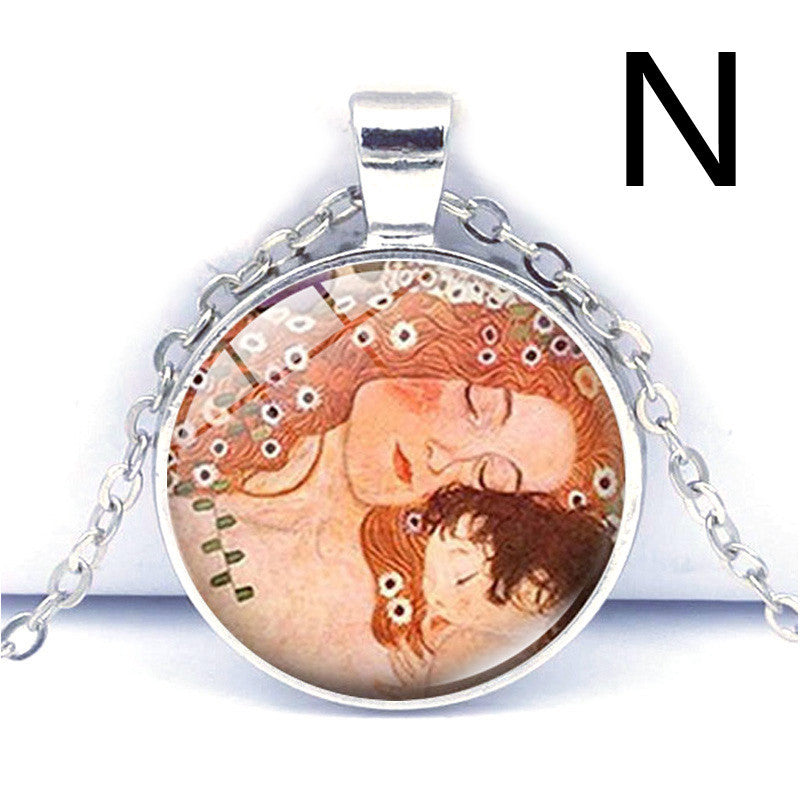 Van Gogh Star Moon Night Time Gemstone Necklace