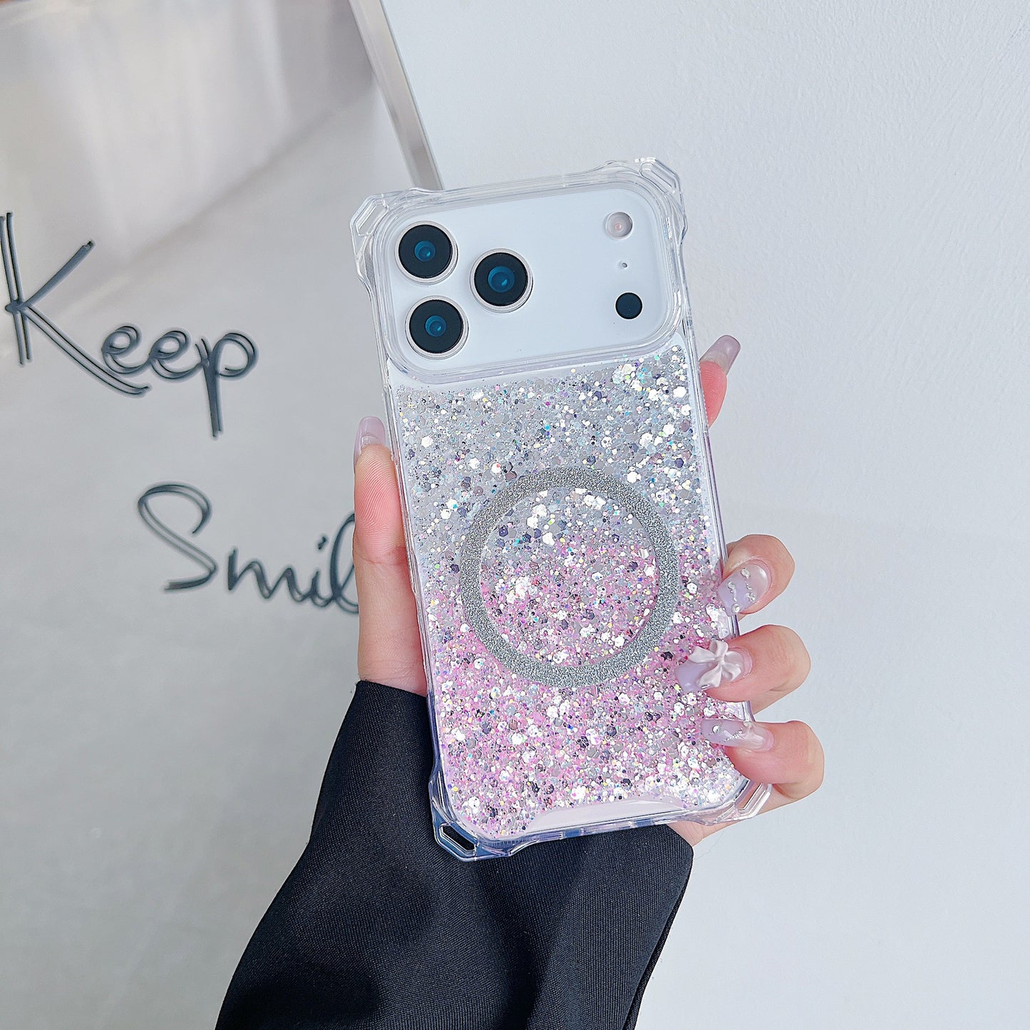Glitter Magnetic Drop-resistant Phone Case -  iPhone 11-17 Pro Max