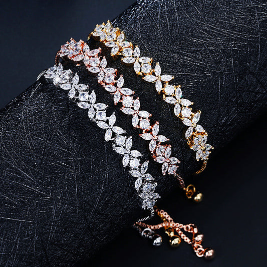 "Wild Flower" - Crystal Push-pull Bracelet