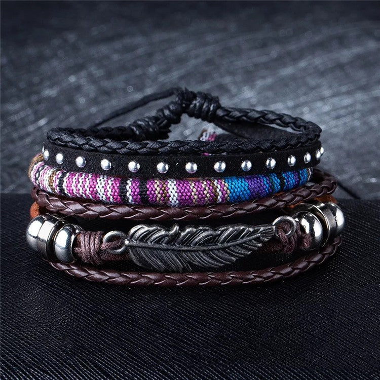 Retro Multi-Layered Adjustable Beaded Bracelet