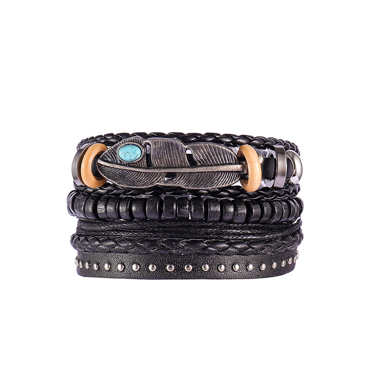 Hand-woven Multi-Layered Leather Bracelet